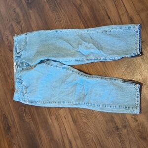 Objects Without Meaning Light Wash High Waisted Cropped Zipper Ankle Jeans A5
